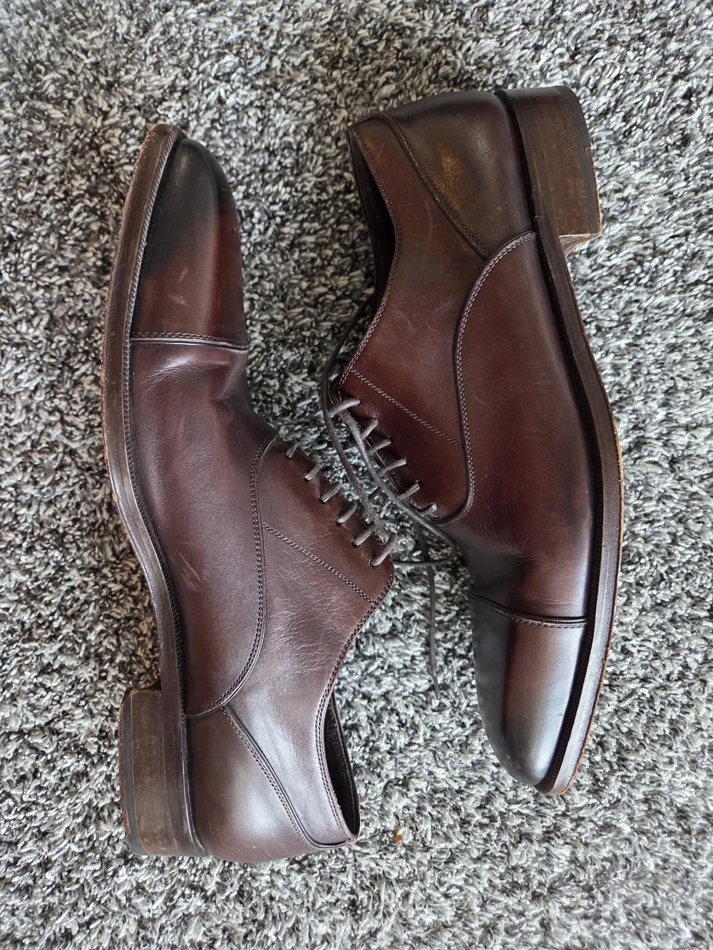 Magnanni Men's Dark Brown Cap-Toe Derby Oxfords